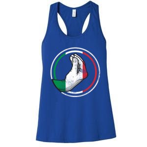 Funny Italy Hand Gesture Italian Flag Gift Women's Racerback Tank