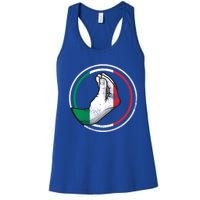 Funny Italy Hand Gesture Italian Flag Gift Women's Racerback Tank