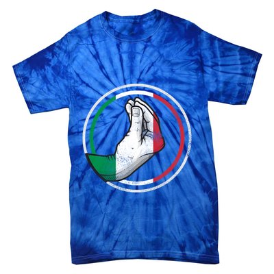 Funny Italy Hand Gesture Italian Flag Gift Tie-Dye T-Shirt