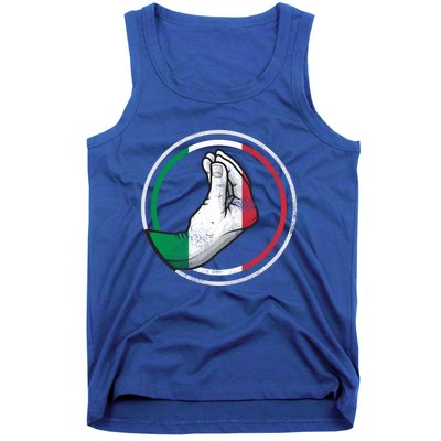 Funny Italy Hand Gesture Italian Flag Gift Tank Top