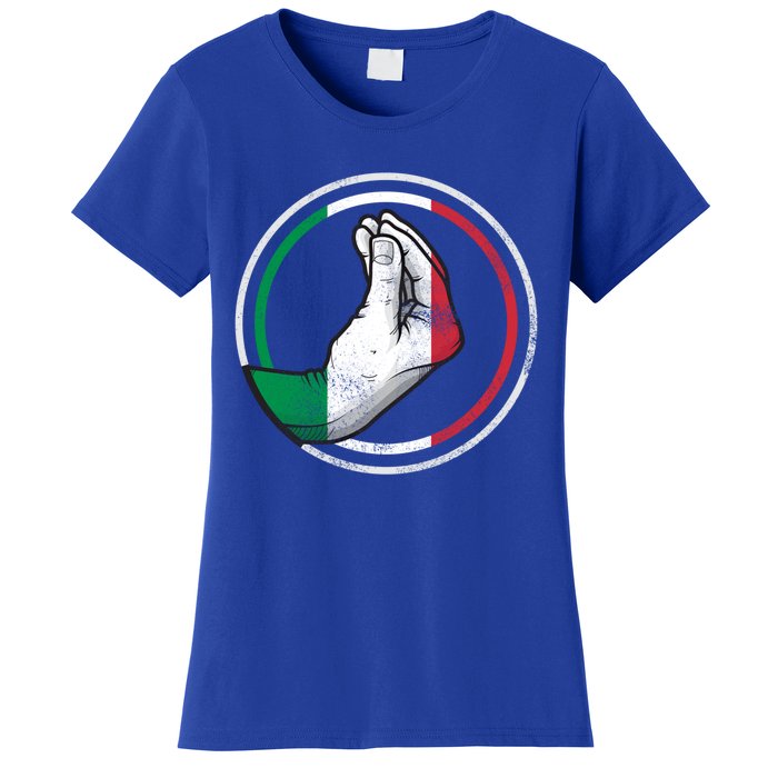 Funny Italy Hand Gesture Italian Flag Gift Women's T-Shirt