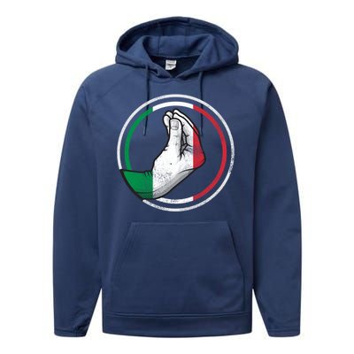 Funny Italy Hand Gesture Italian Flag Gift Performance Fleece Hoodie