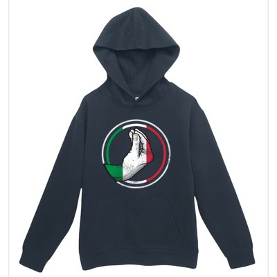 Funny Italy Hand Gesture Italian Flag Gift Urban Pullover Hoodie