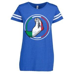 Funny Italy Hand Gesture Italian Flag Gift Enza Ladies Jersey Football T-Shirt