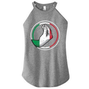 Funny Italy Hand Gesture Italian Flag Gift Women's Perfect Tri Rocker Tank