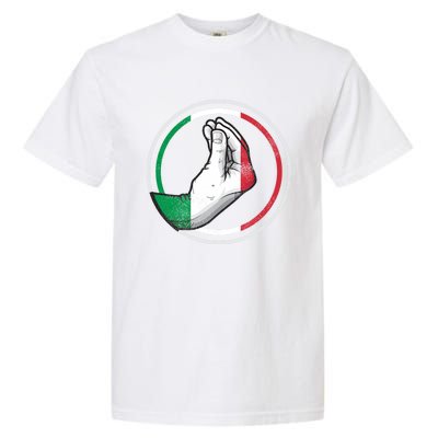 Funny Italy Hand Gesture Italian Flag Gift Garment-Dyed Heavyweight T-Shirt