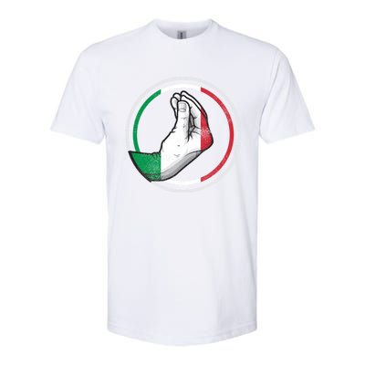 Funny Italy Hand Gesture Italian Flag Gift Softstyle® CVC T-Shirt