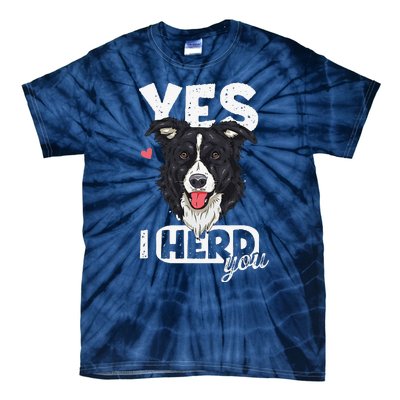 Funny I Herd You Border Collie Dog Lover Tie-Dye T-Shirt