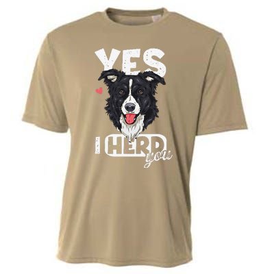 Funny I Herd You Border Collie Dog Lover Cooling Performance Crew T-Shirt