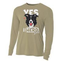 Funny I Herd You Border Collie Dog Lover Cooling Performance Long Sleeve Crew