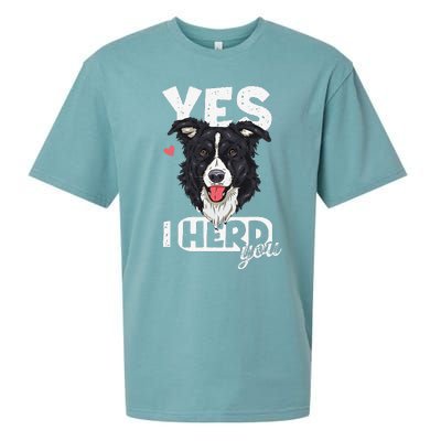 Funny I Herd You Border Collie Dog Lover Sueded Cloud Jersey T-Shirt