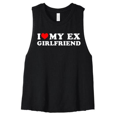 Funny I Heart My Ex GF I Love My Ex Girlfriend Women's Racerback Cropped Tank