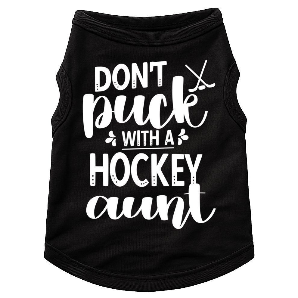 Funny Ice Hockey Aunt Of An Ice Hockey Player Auntie Gift Doggie Tank