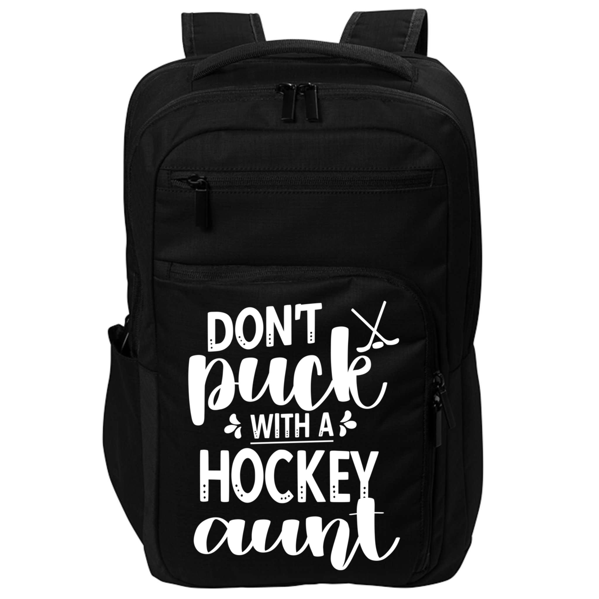 Funny Ice Hockey Aunt Of An Ice Hockey Player Auntie Gift Impact Tech Backpack