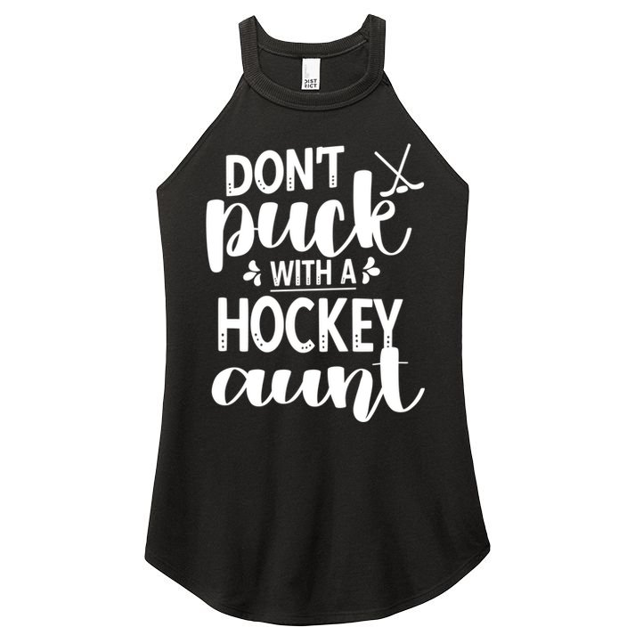 Funny Ice Hockey Aunt Of An Ice Hockey Player Auntie Gift Women's Perfect Tri Rocker Tank