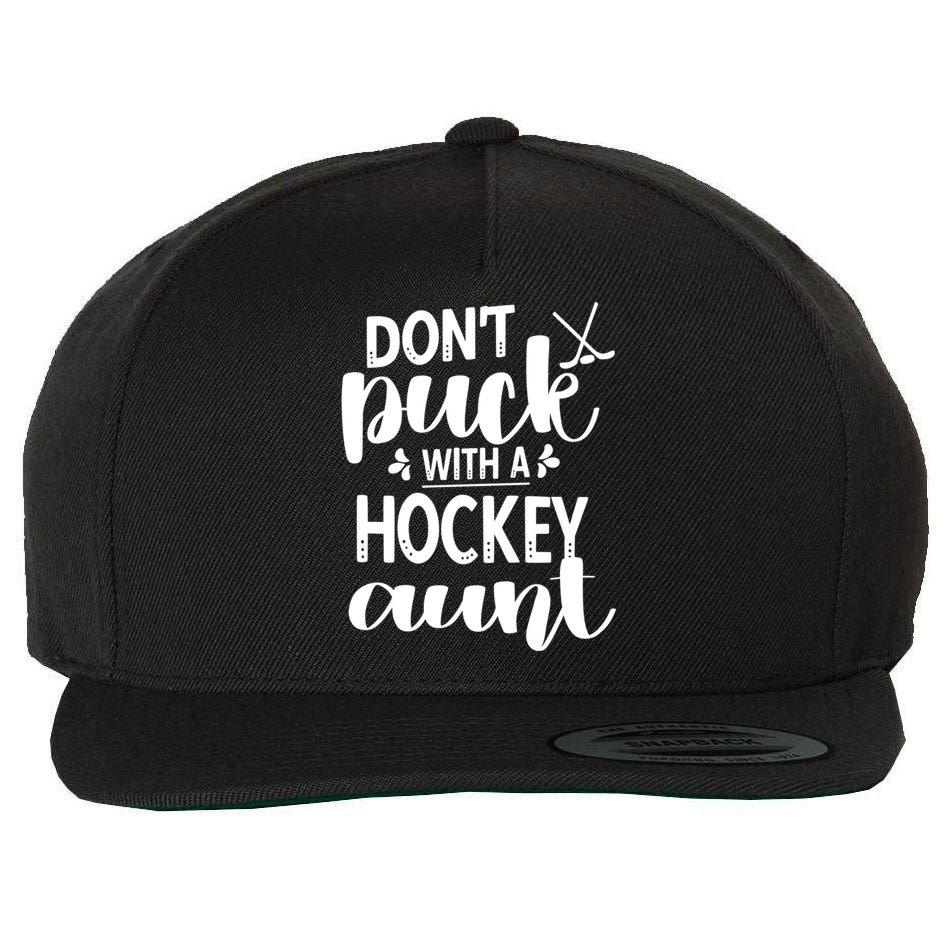 Funny Ice Hockey Aunt Of An Ice Hockey Player Auntie Gift Wool Snapback Cap