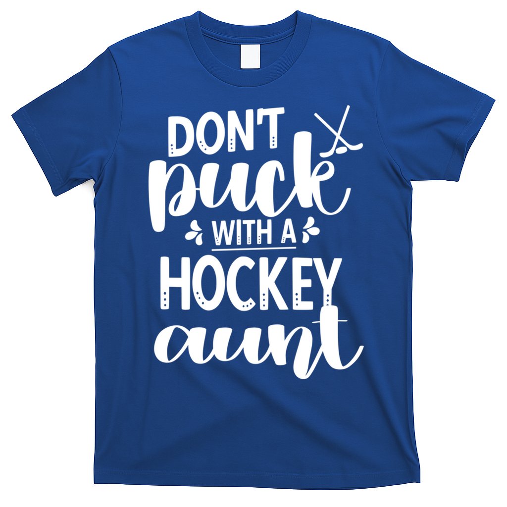 Funny Ice Hockey Aunt Of An Ice Hockey Player Auntie Gift T-Shirt