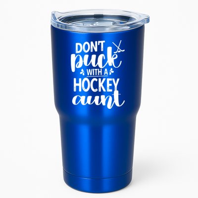 Funny Ice Hockey Aunt Of An Ice Hockey Player Auntie Gift Tumbler