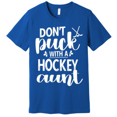 Funny Ice Hockey Aunt Of An Ice Hockey Player Auntie Gift Premium T-Shirt