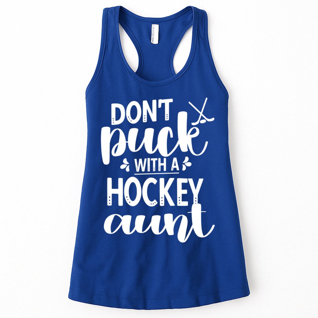 Funny Ice Hockey Aunt Of An Ice Hockey Player Auntie Gift Womens Tank Top