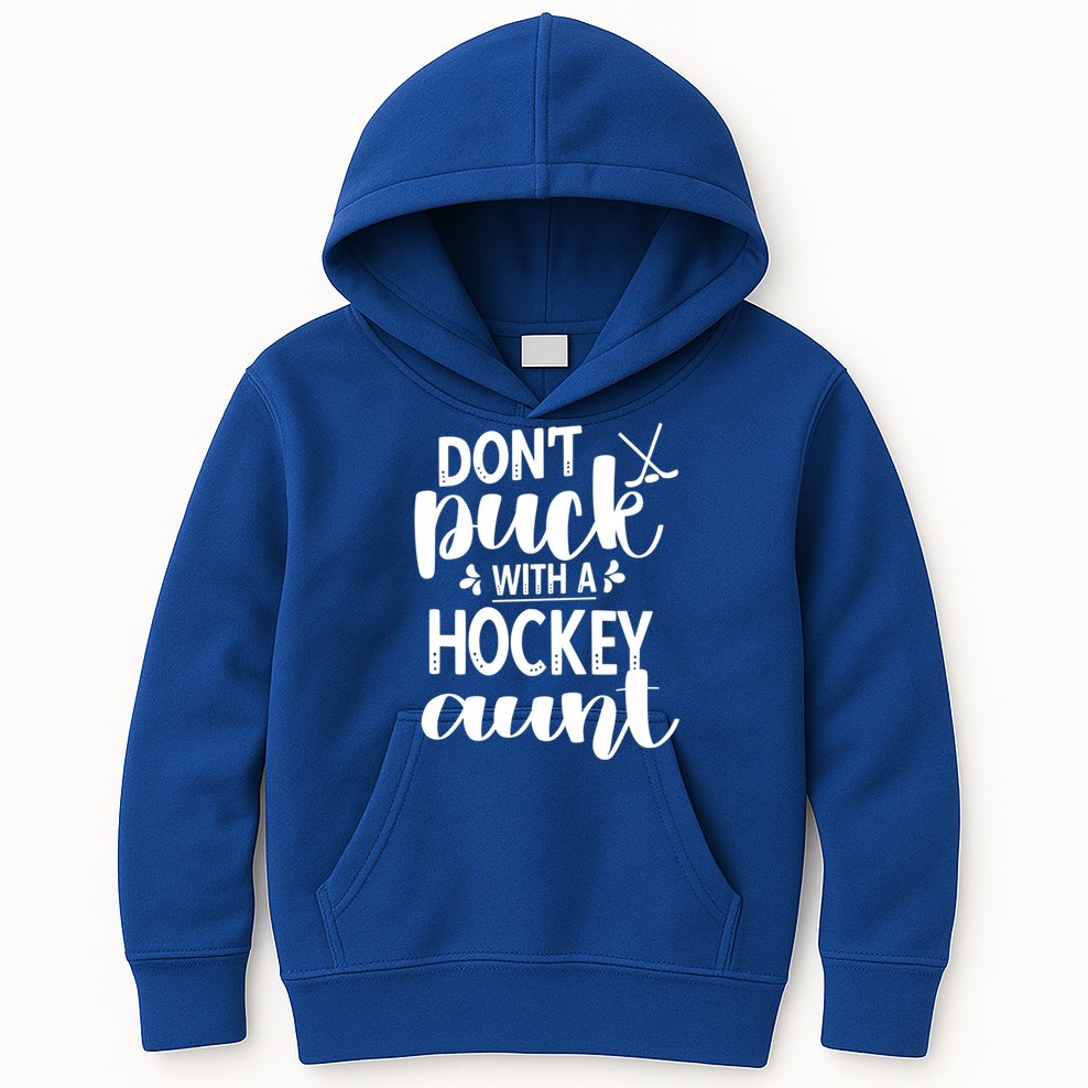 Funny Ice Hockey Aunt Of An Ice Hockey Player Auntie Gift Kids Hoodie