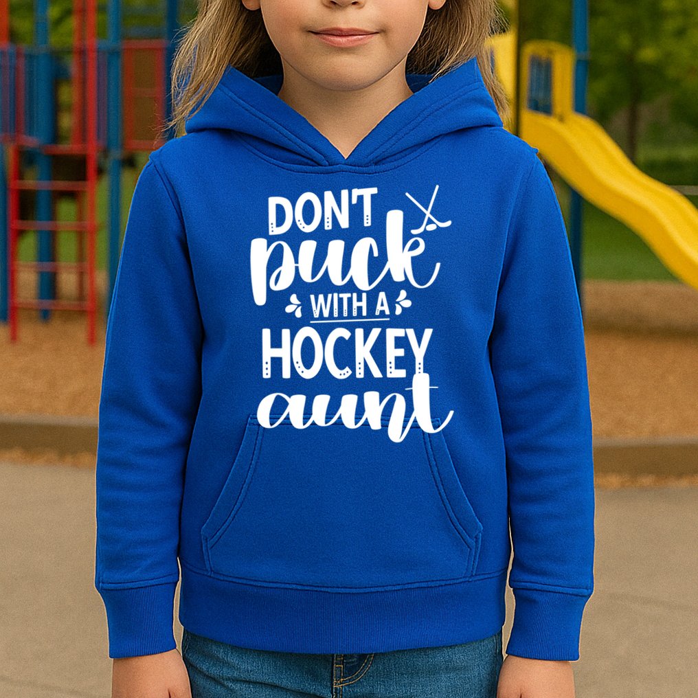 Funny Ice Hockey Aunt Of An Ice Hockey Player Auntie Gift Kids Hoodie