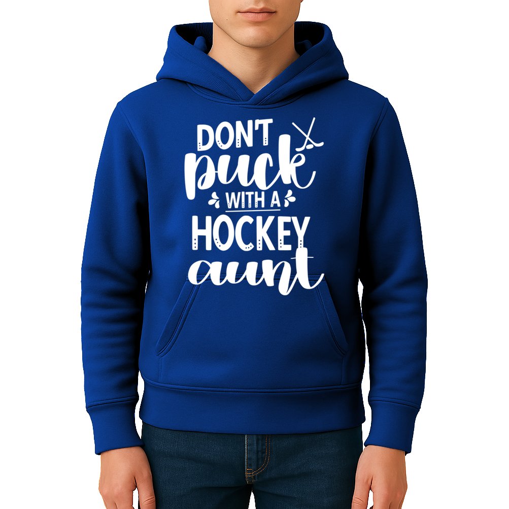 Funny Ice Hockey Aunt Of An Ice Hockey Player Auntie Gift Kids Hoodie