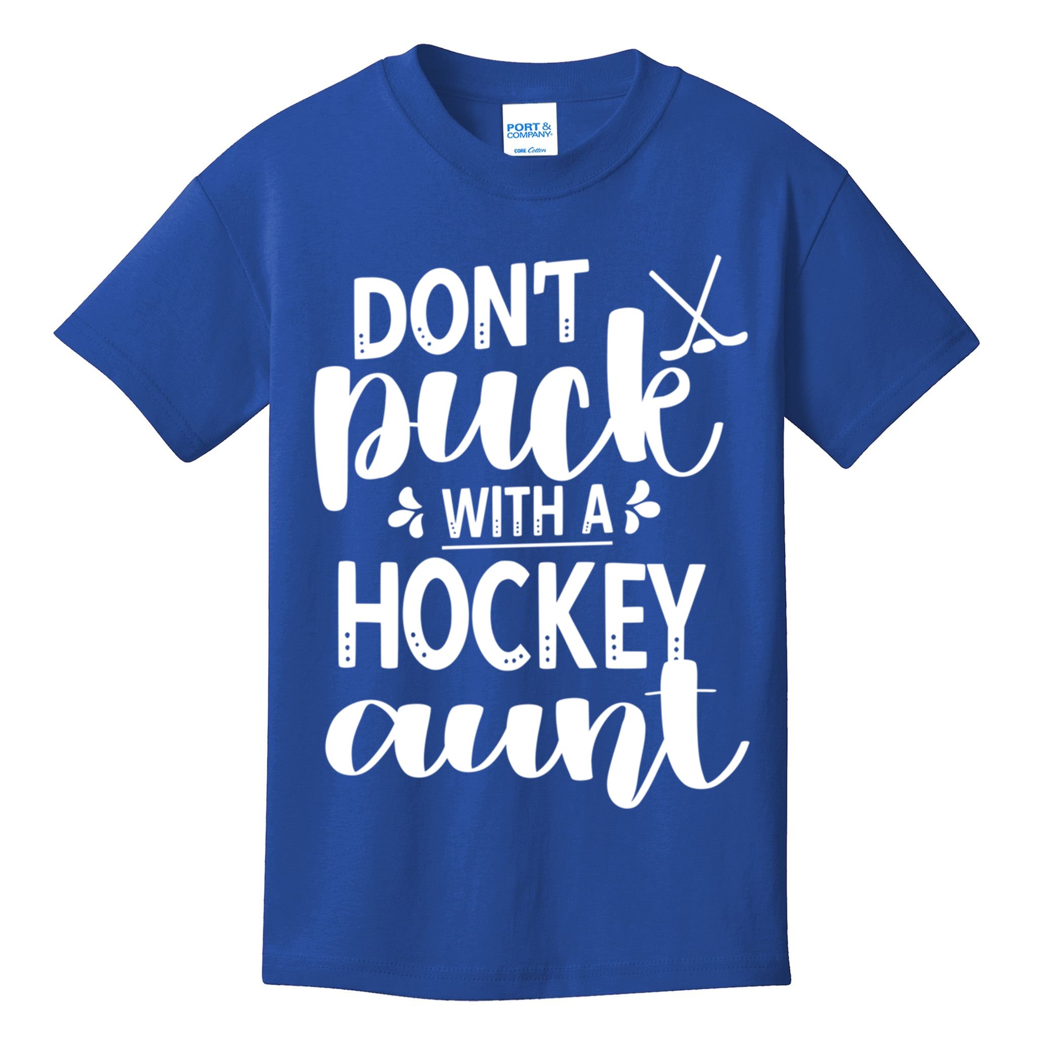 Funny Ice Hockey Aunt Of An Ice Hockey Player Auntie Gift Kids T-Shirt