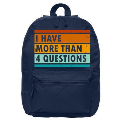 Funny I Have Four Questions Passover 16 in Basic Backpack