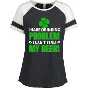 Funny I Have Drinking Problem Can't Find My Beer Enza Ladies Jersey Colorblock Tee