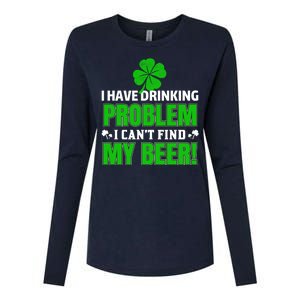 Funny I Have Drinking Problem Can't Find My Beer Womens Cotton Relaxed Long Sleeve T-Shirt