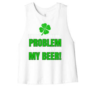 Funny I Have Drinking Problem Can't Find My Beer Women's Racerback Cropped Tank