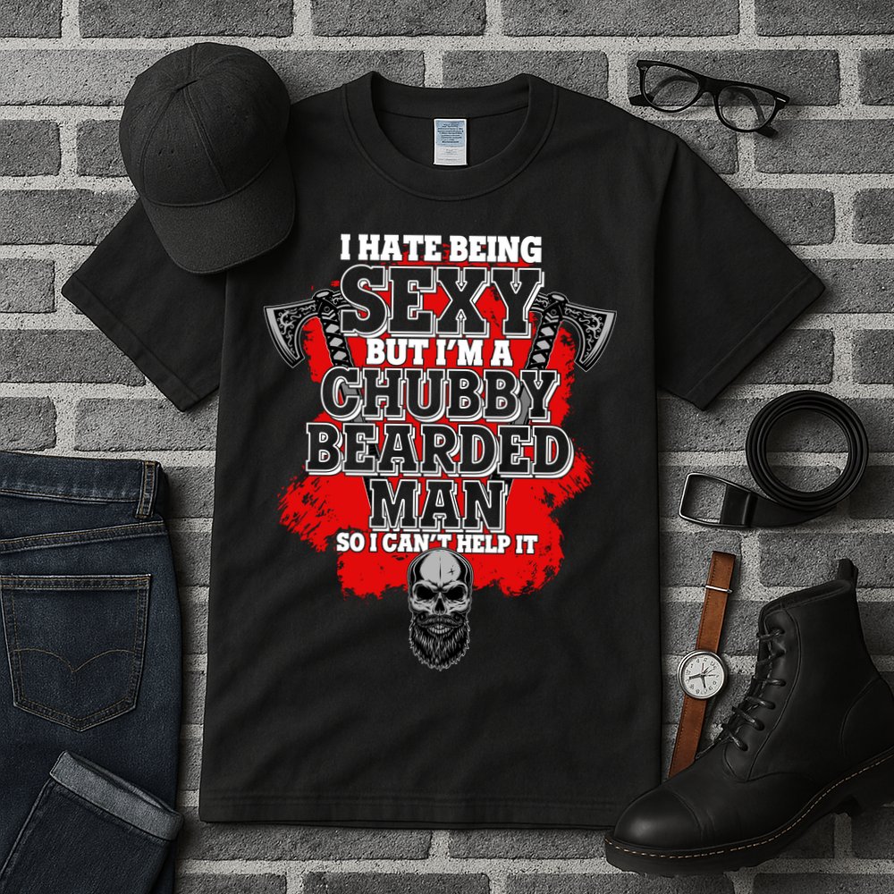 Funny I Hate Being Sexy But Im A Chubby Bearded Man So I CanT Help It Tall T-Shirt