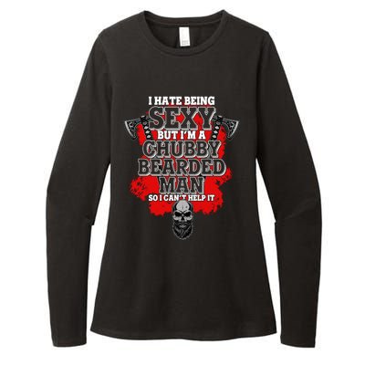 Funny I Hate Being Sexy But Im A Chubby Bearded Man So I CanT Help It Womens CVC Long Sleeve Shirt