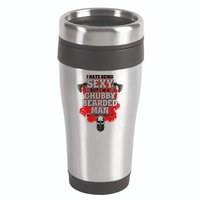 Funny I Hate Being Sexy But Im A Chubby Bearded Man So I CanT Help It 16oz Travel Tumbler