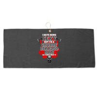 Funny I Hate Being Sexy But Im A Chubby Bearded Man So I CanT Help It Large Microfiber Waffle Golf Towel