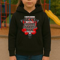 Funny I Hate Being Sexy But Im A Chubby Bearded Man So I CanT Help It Kids Hoodie