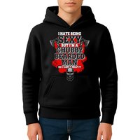 Funny I Hate Being Sexy But Im A Chubby Bearded Man So I CanT Help It Kids Hoodie