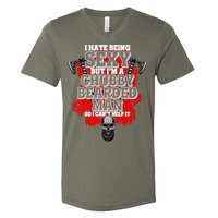Funny I Hate Being Sexy But Im A Chubby Bearded Man So I CanT Help It V-Neck T-Shirt
