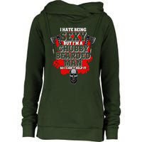 Funny I Hate Being Sexy But Im A Chubby Bearded Man So I CanT Help It Womens Funnel Neck Pullover Hood