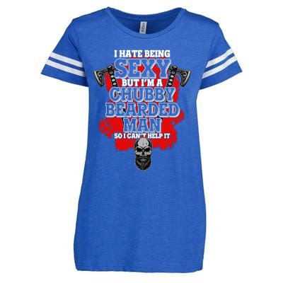 Funny I Hate Being Sexy But Im A Chubby Bearded Man So I CanT Help It Enza Ladies Jersey Football T-Shirt