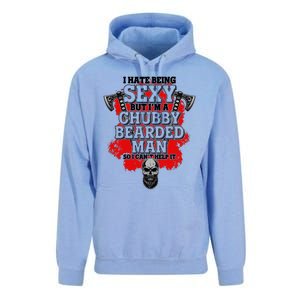 Funny I Hate Being Sexy But Im A Chubby Bearded Man So I CanT Help It Unisex Surf Hoodie