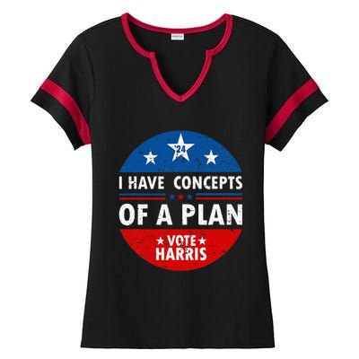 Funny I Have Concepts Of A Plan Harris Walz Waltz 2024 Usa Ladies Halftime Notch Neck Tee