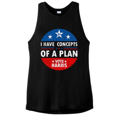 Funny I Have Concepts Of A Plan Harris Walz Waltz 2024 Usa Ladies PosiCharge Tri-Blend Wicking Tank