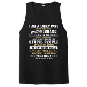 Funny I Have A Freaking Awesome Husband He Loves Skiing Gift PosiCharge Competitor Tank