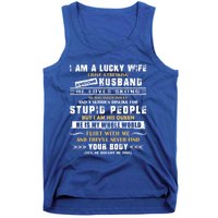 Funny I Have A Freaking Awesome Husband He Loves Skiing Gift Tank Top