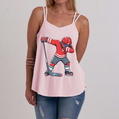 Funny Ice Hockey Dab Apparel, Dabbing Player Women's Strappy Tank