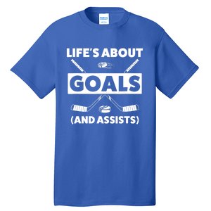 Funny Ice Hockey For Boy Lifes About Goals Gift Tall T-Shirt