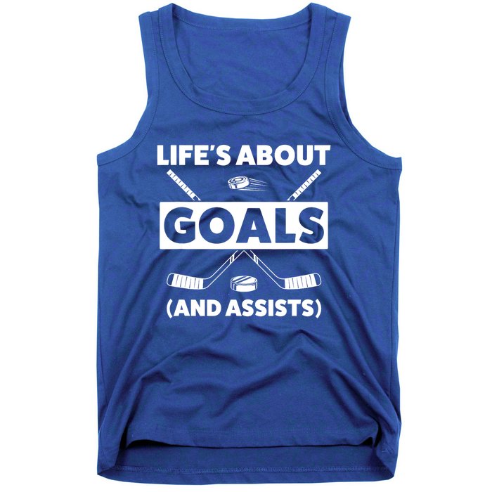 Funny Ice Hockey For Boy Lifes About Goals Gift Tank Top