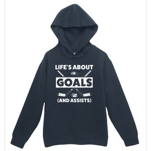 Funny Ice Hockey For Boy Lifes About Goals Gift Urban Pullover Hoodie